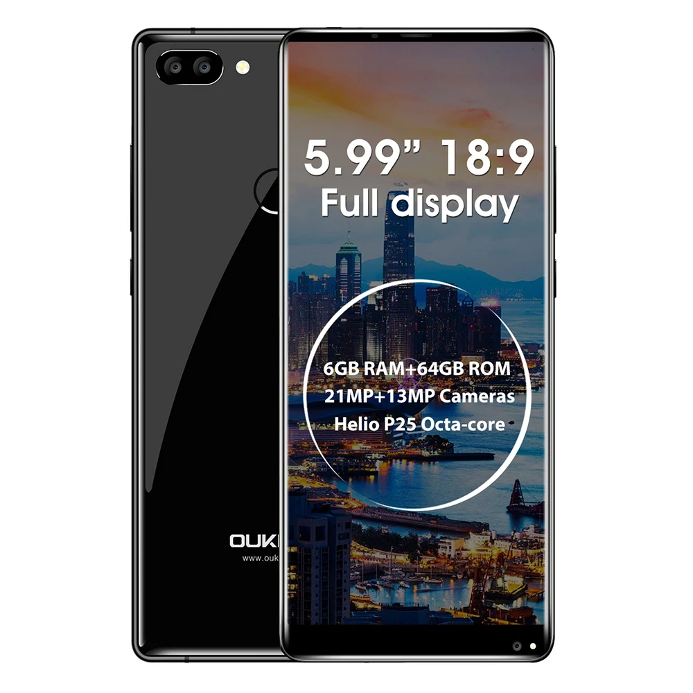 Оригинальный Oukitel MIX 2 5 99 ''fhd 18:9 экран 4G мобильный телефон Octa Core ГБ + 6 B 21MP 13MP