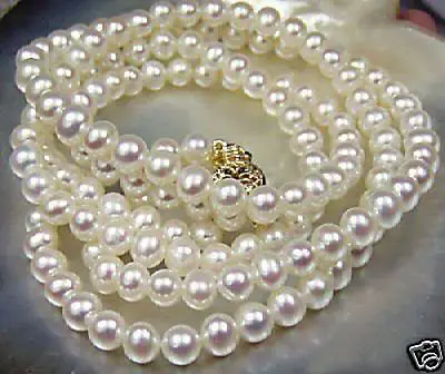 

Beautiful!8-9mm White Akoya Cultured Pearl Necklace 25"