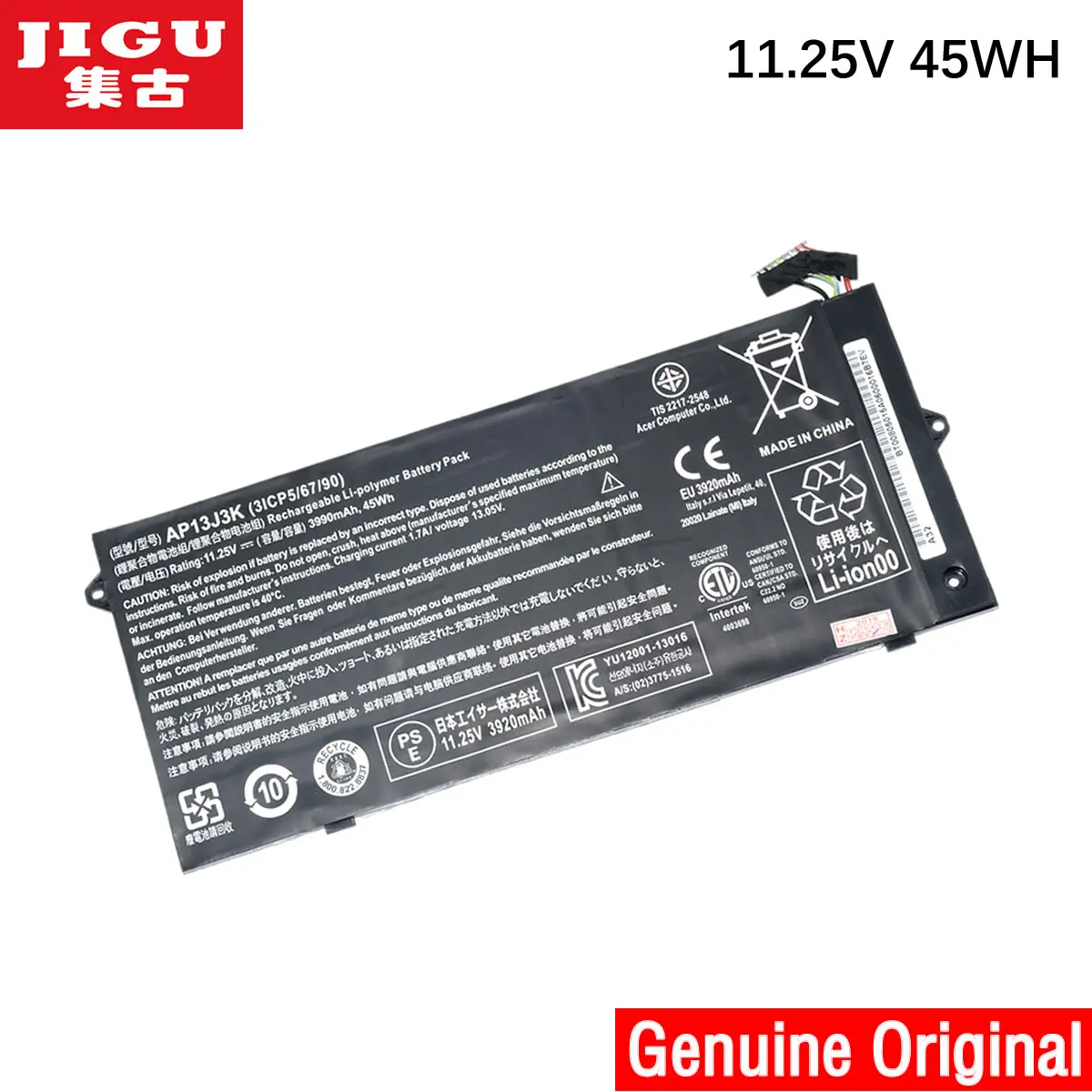 

JIGU AP13J3K AP13J4K Оригинальный аккумулятор для ноутбука ACER Chromebook C720 C720P 11,25 V 45WH