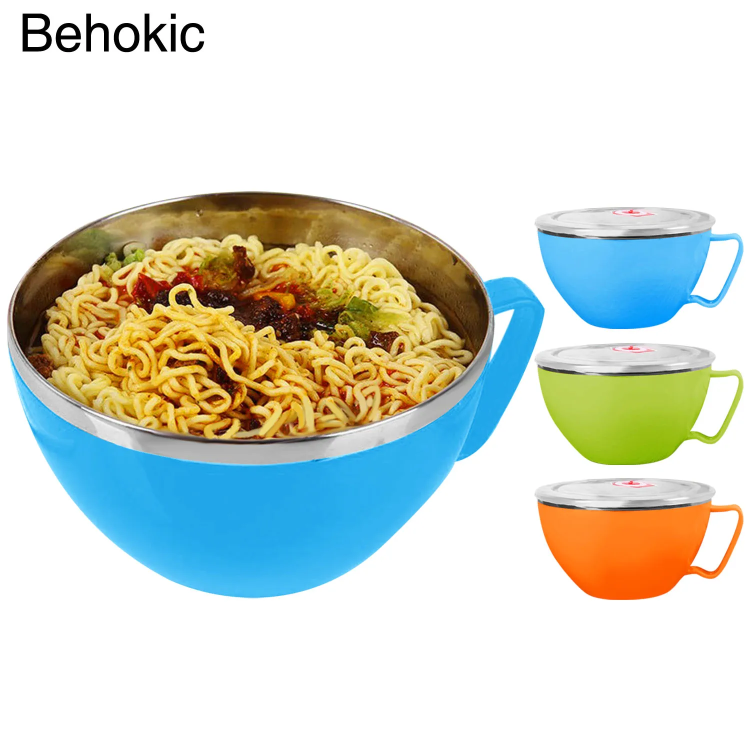 Чаша из нержавеющей стали для рамен лапши супа пасты 900 мл|rice bowl|pasta bowlbowl with cover |