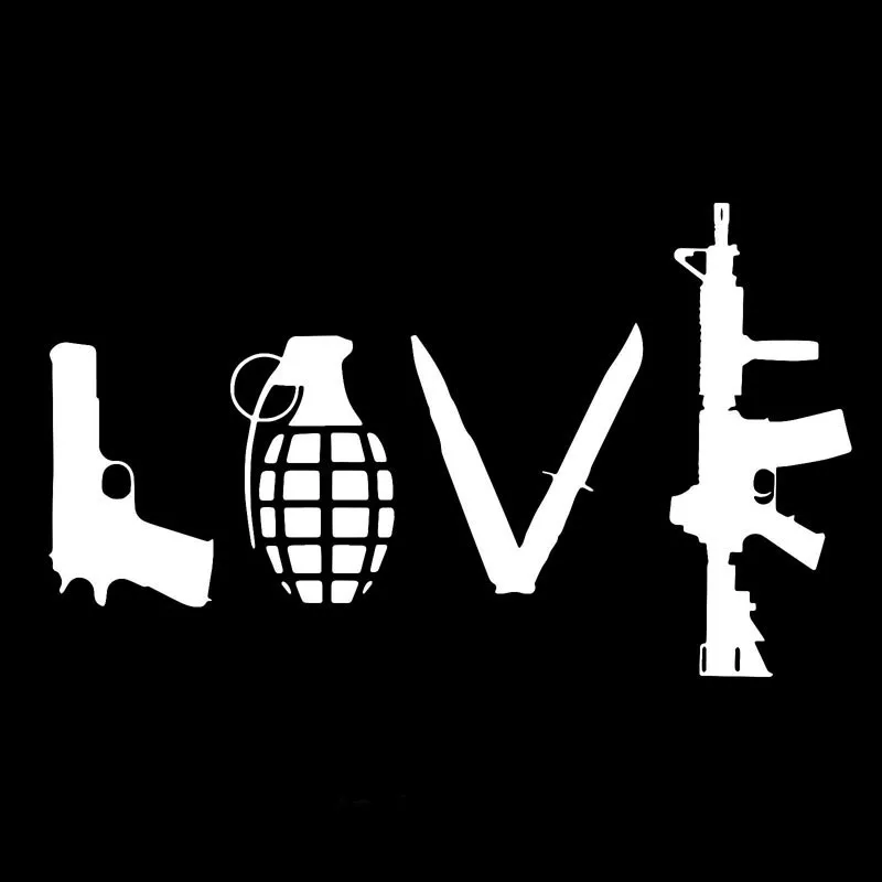 Виниловая наклейка LOVE With Guns для автомобиля ручная граната автомобильные