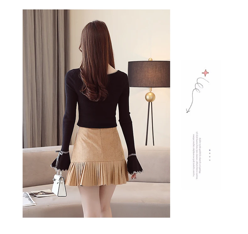 Slash Neck Flare Sleeve Sweater Women Pullovers Jumper Bowknot Knitting Top Femme Autumn Winter Korean Sueter Mujer C80007 | Женская