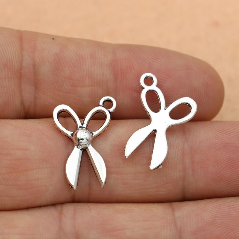 

10pcs Antique Silver Plated Scissors Charm Pendant Bracelet Necklace Jewelry DIY Making Accessories 20x13mm