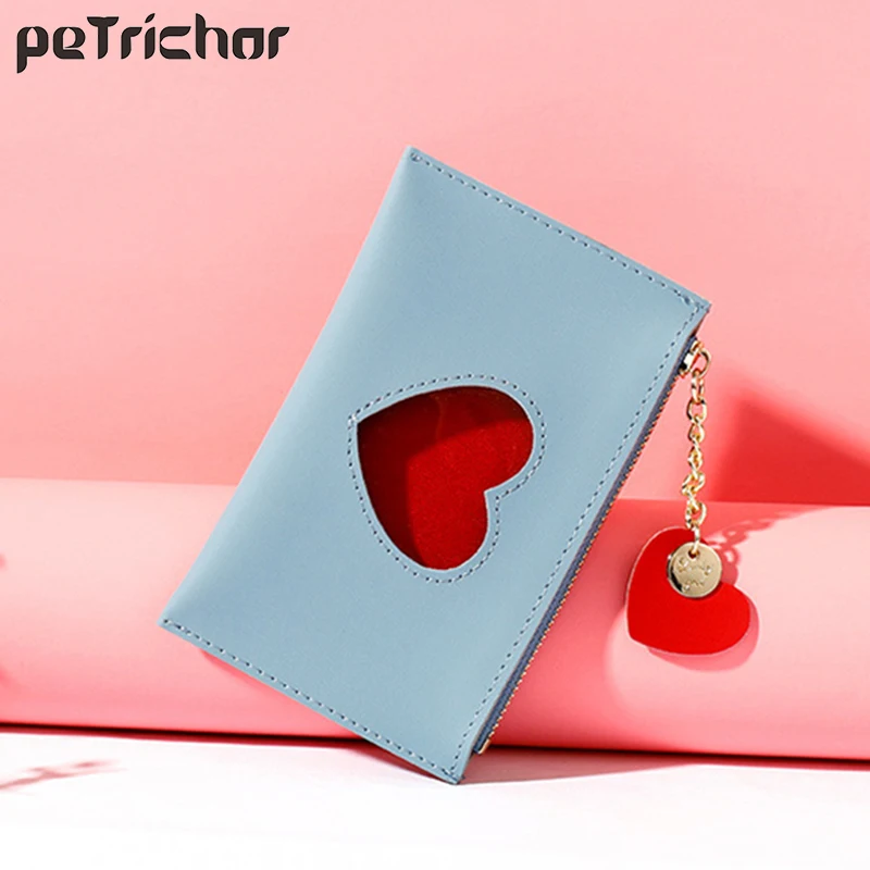 Брендовый прозрачный мини кошелек для женщин Мягкий Кожаный Дамский держатель