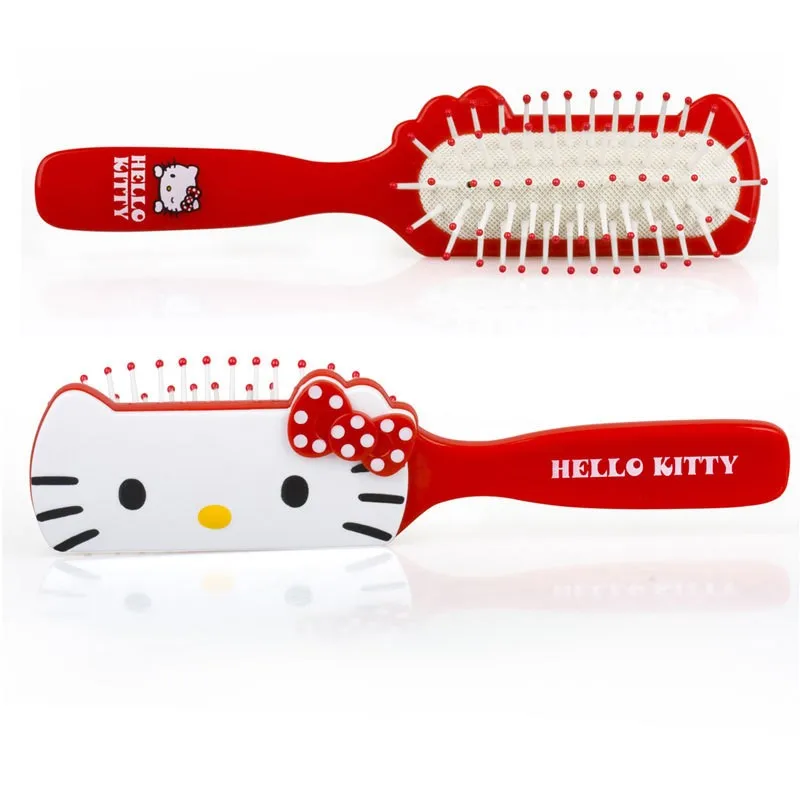Hello kitty, Детская щетка для волос, расческа, Антистатическая, воздушная, красная, розовая, портативная расческа, мультипликационный массажный инструмент, милая, Q версия, Антистатическая