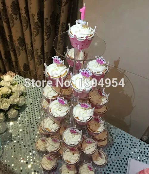 

Round 6 Tier clear Acrylic Cupcake Display Stand /acrylic cake stand