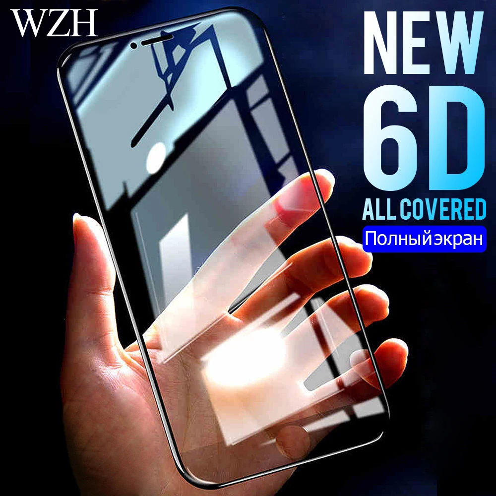 6D закаленное стекло для iPhone 6 6S 7 8 Plus полная защита экрана алюминиевый сплав X 5 SE 5S