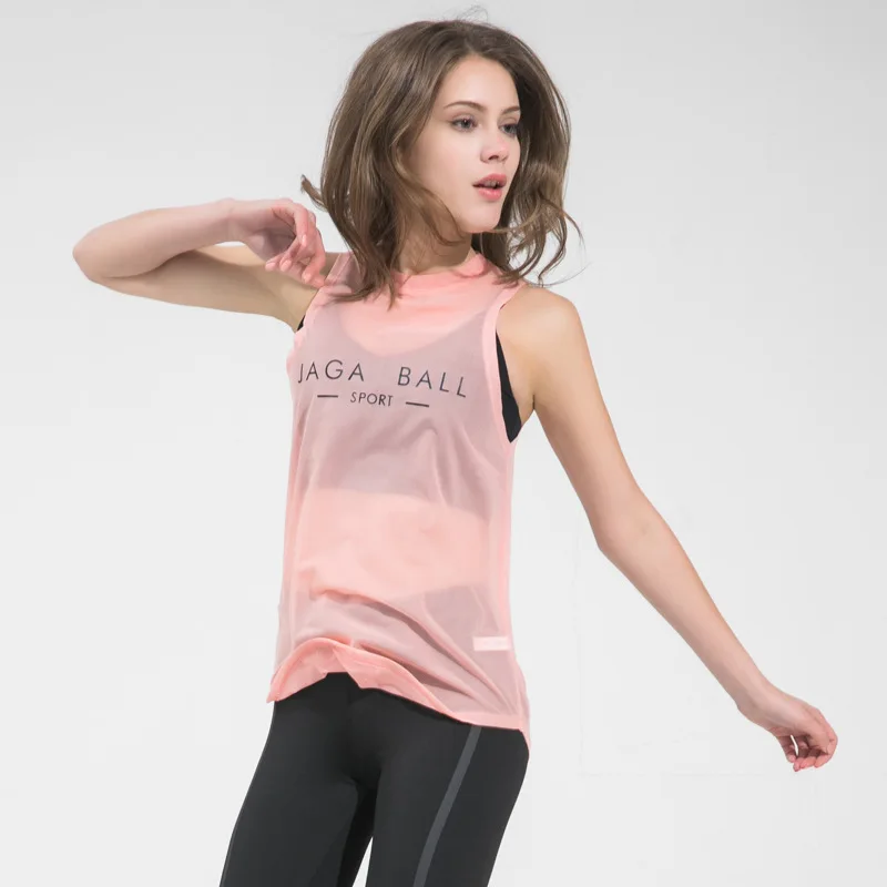 

Pink Black Mesh Yoga Tank Top Running Vest Women Sport Sleeveless T-shirt Women T Shirt Tight Sport Top Fitness Women Gym Shirts