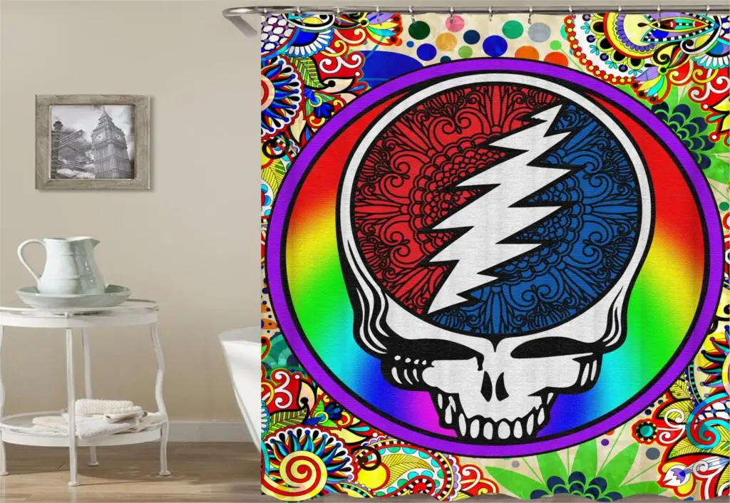 Europe Fashion Longer Horrific Skulls Bathtub Bathroom Shower Curtain Polyester Fabric Waterproof Mildewproof Cortina De Ducha | Дом и сад