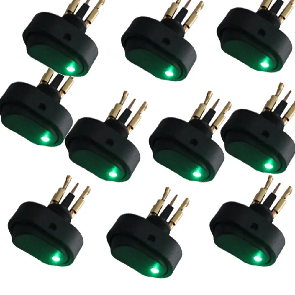 EE support 10 Pcs 12V 30A Heavy Duty Colors LED OFF/ON Toggle Switch Motor Rocker Car Styling | Автомобили и мотоциклы
