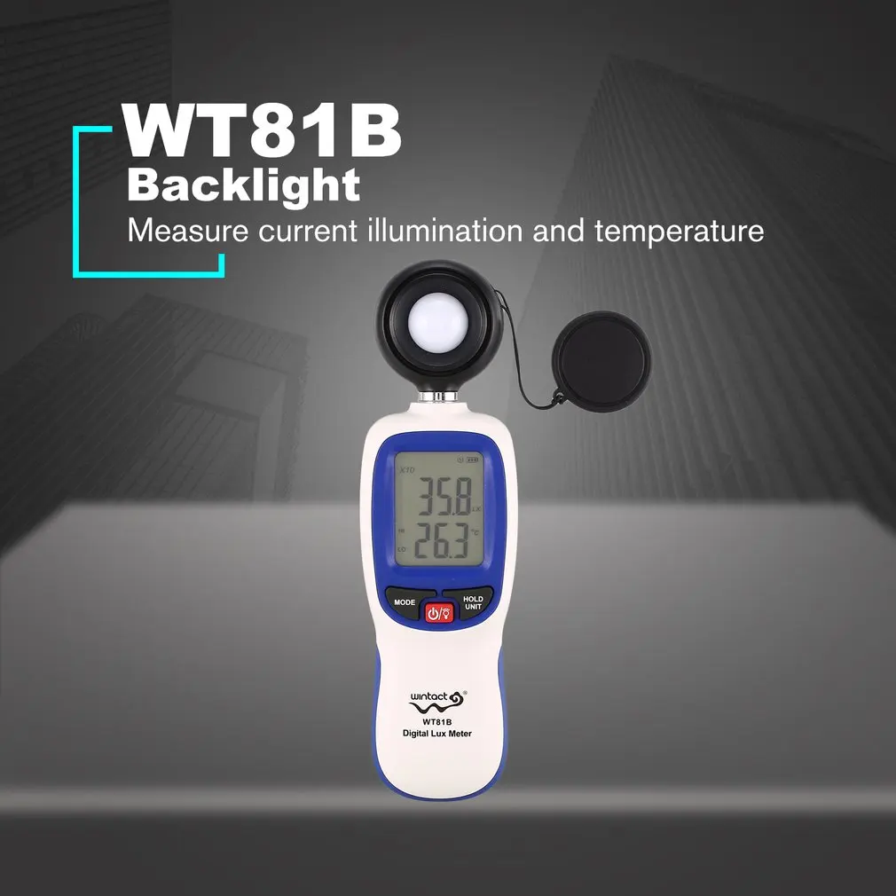WINTACT WT81B Цифровой Люксметр Bluetooth мини световой метр ручной Люкс тестер