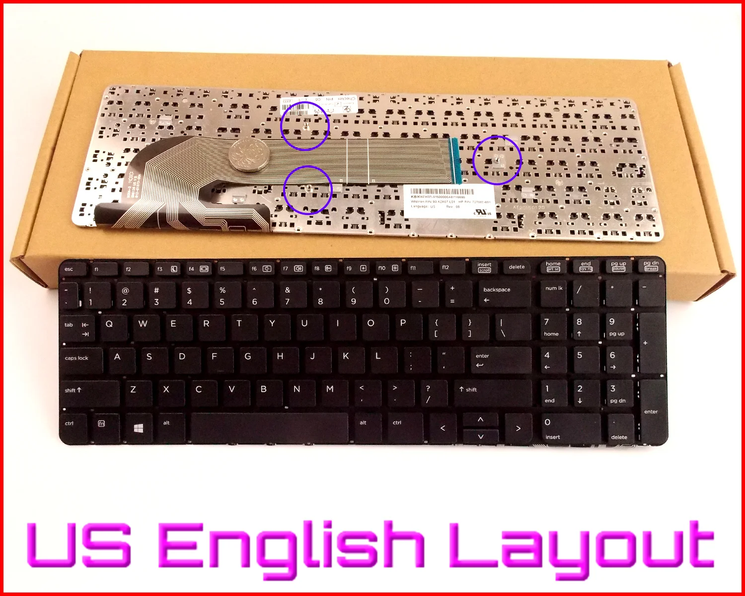 Клавиатура для ноутбука HP PROBOOK 450 G1 (F0W56PA) 455 G2 470 768787 001 B31 90.4ZA07.S01 английская версия|g1