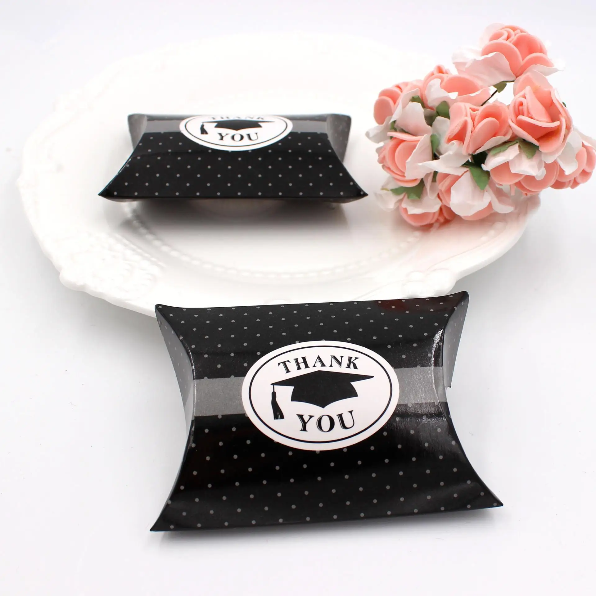 100pcs Thank You Letter Printed Candy Box Gift Graduation Celebration Favor Boxes Packing Merci Cadeau Verpakking | Дом и сад