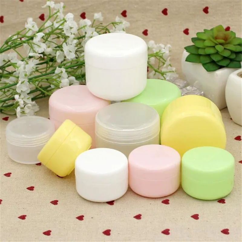 

3PCS Travel Face Cream Lotion Cosmetic Container Refillable Bottles Plastic Empty Makeup Jar Pot 5 Colors 20/50/100g