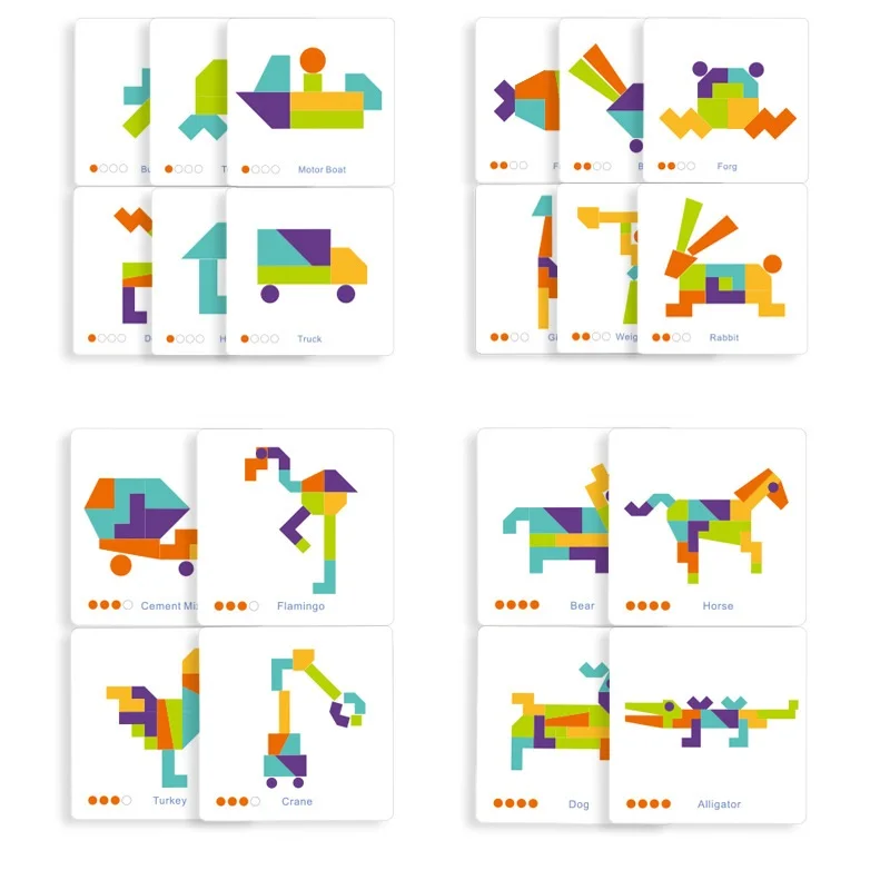 

Wooden Tangram Preschool Baby Kids Toys intelligence Jigsaw Puzzle Early Learning Educational Toys for Children Games