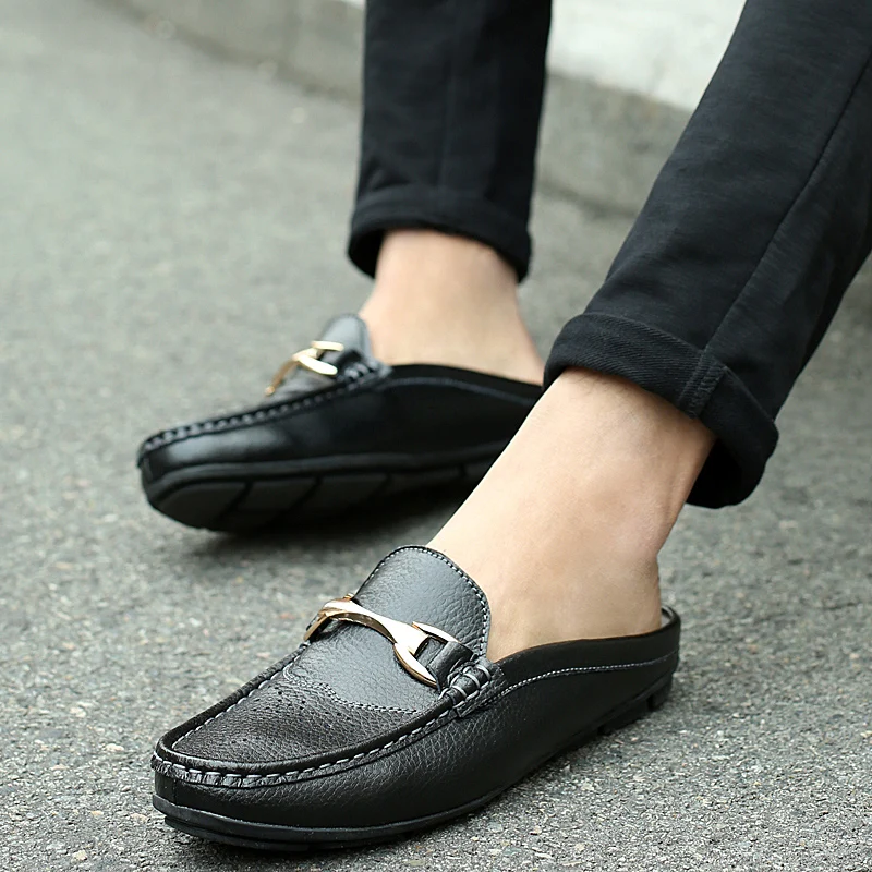 

Summer Shoes Men Loafers Soft Leather Men Shoes Casual Slip On Black Blue