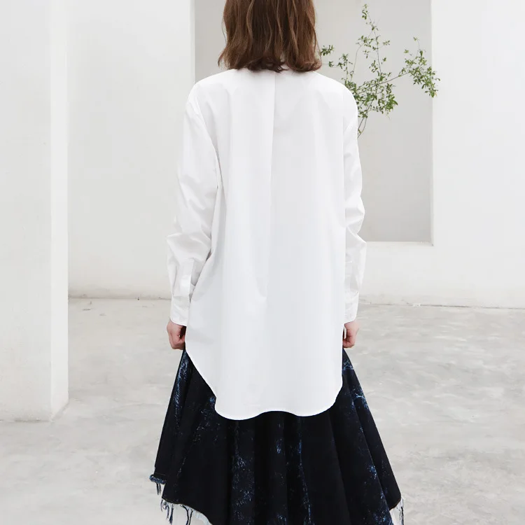 Новые весенние женские топы и блузки с длинным рукавом белые camisas blusas femininas