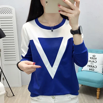 blue Shintimes Sudadera Mujer Harajuku Толстовка уличная Лоскутная Женская толстовка размера плюс зимняя Лоскутная Толстовка с длинным рукавом - Цвет: blue