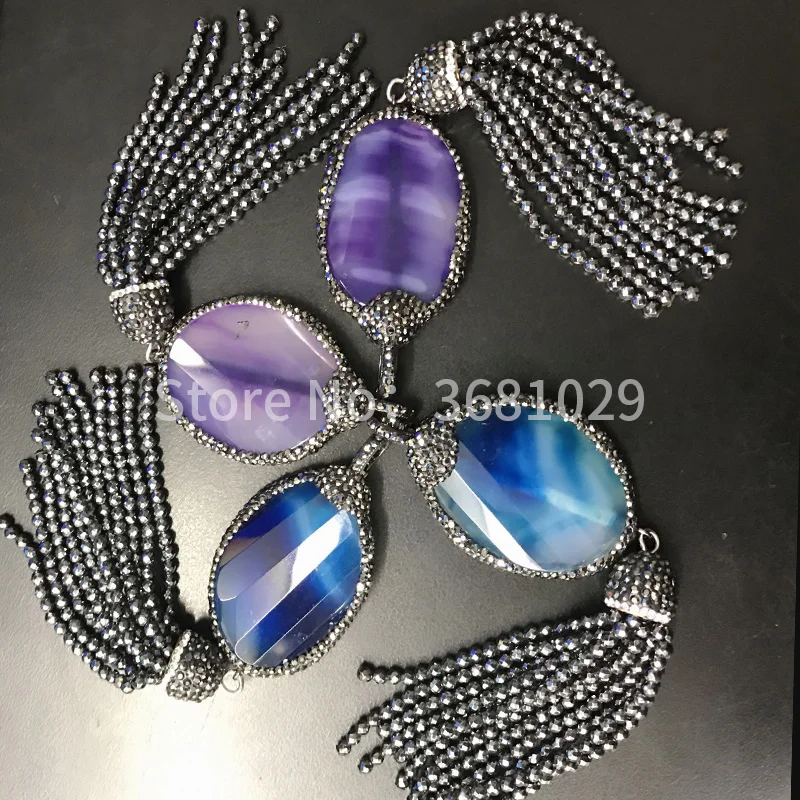 

High quality color tassel long condole pendant wear ultra - show retro elegance