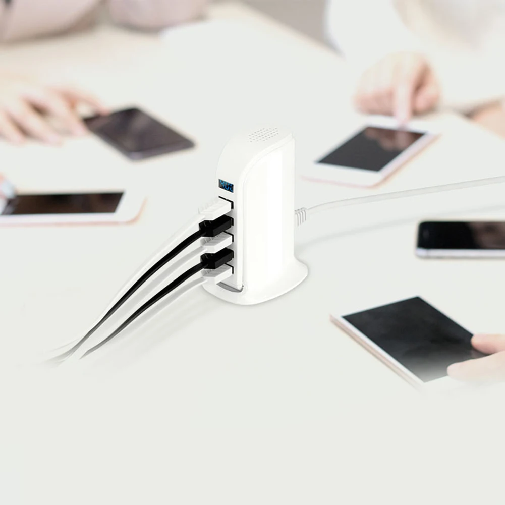 Rondaful, новинка, Смарт, 5 портов, USB, быстрая зарядка, цифровой дисплей, китайский, ЕС, США, вилка, зарядное устройство для путешествий, универсальное для смартфонов