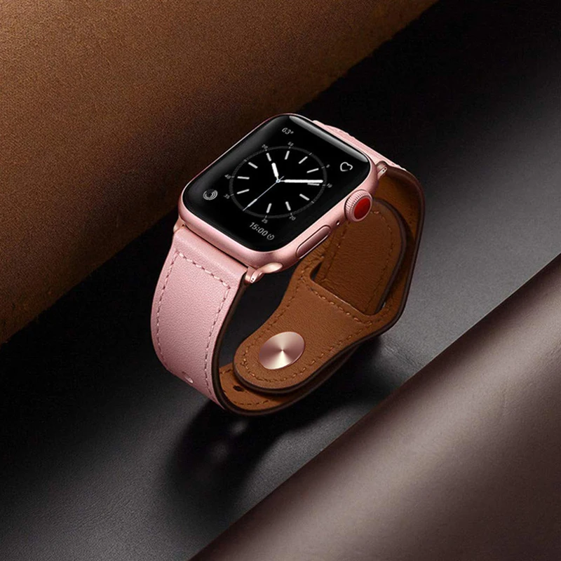 Кожаный ремешок для часов Apple Watch Series 5 4 3 2 1 браслета iwatch 44 мм 40 38 42