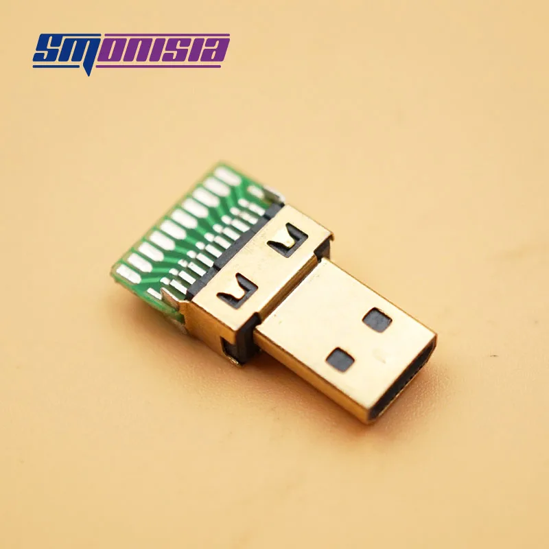 100 шт./лот Mini Micro HDMI совместимые штекеры позолоченные типа D с PCB штекеры|plug connector|plug