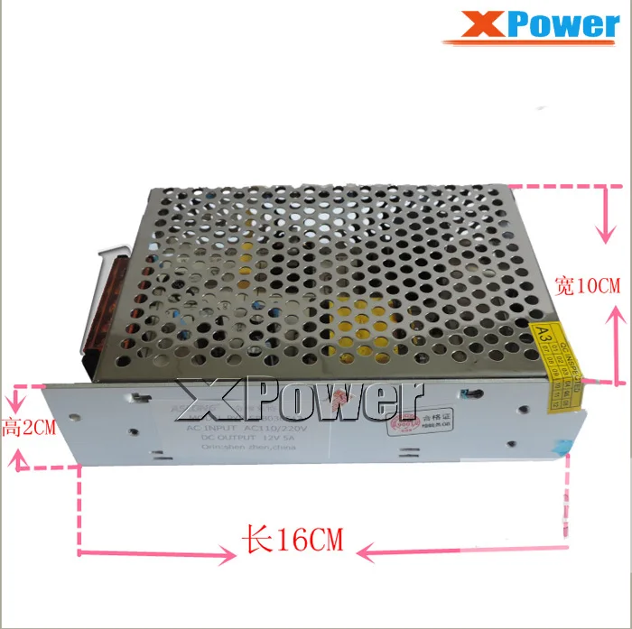 Bringsmart 12 В 5A AC-DC трансформатор адаптер питания 1 провод Выход AC 220 до DC источник