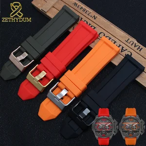 Ремешок силиконовый резиновый для наручных часов DZ7370 DZ7333 DZ7317 DZT2006, водонепроницаемый браслет для мужских часов 24 мм 26 мм
