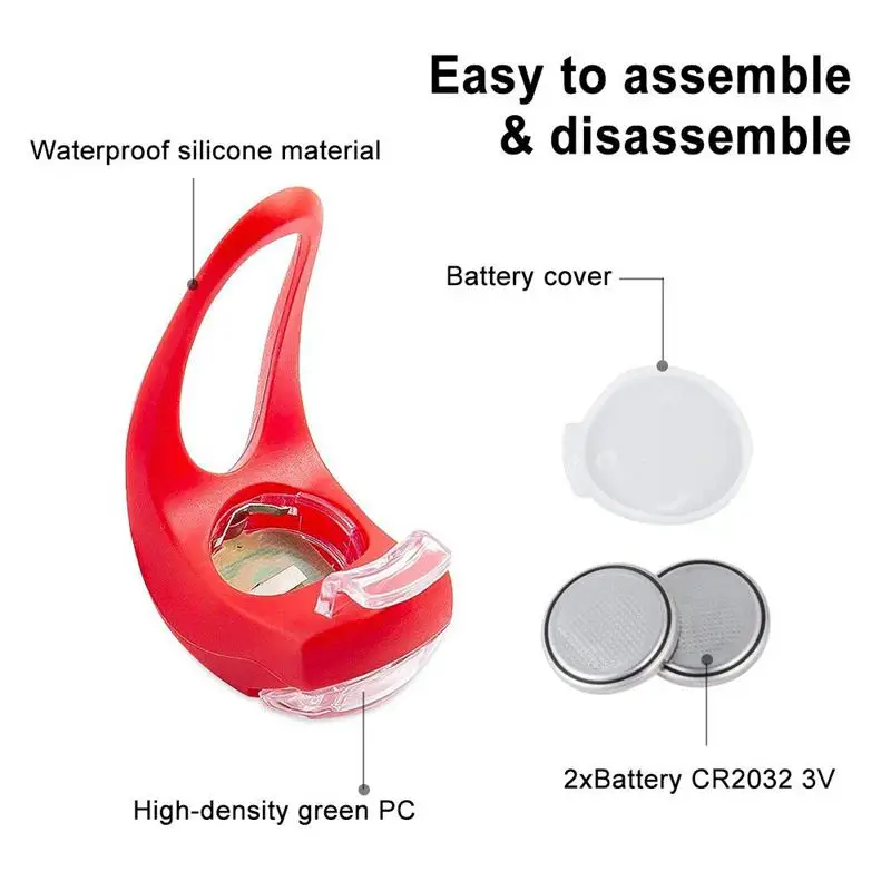 Силиконовый светильник для велосипеда 6 шт. светодиодный набор (3x белый и 3x