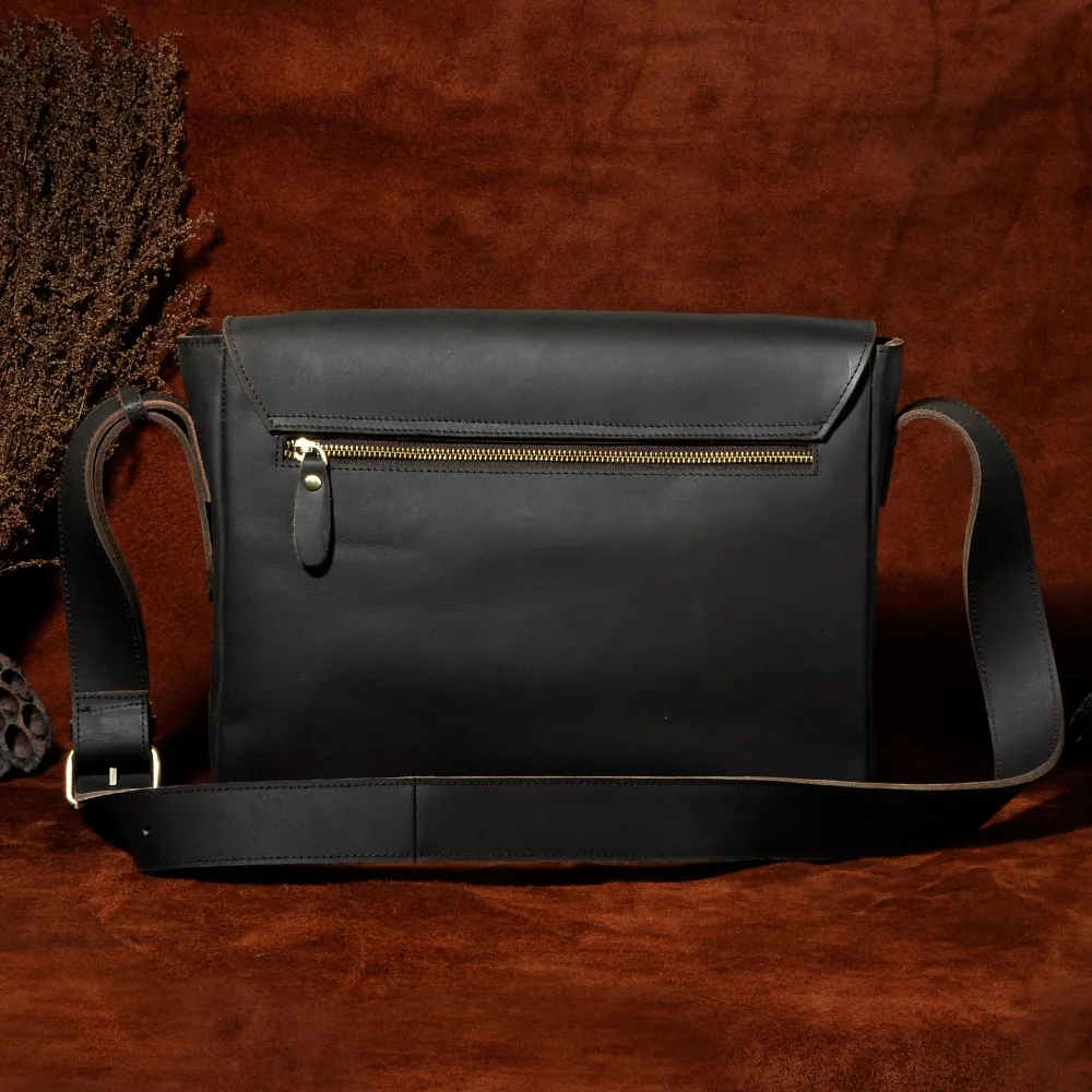 Crazy Horse Leather Male Design Casual College Shoulder Messenger Crossbody bag Fashion Laptop Satchel School Book 3164d |
