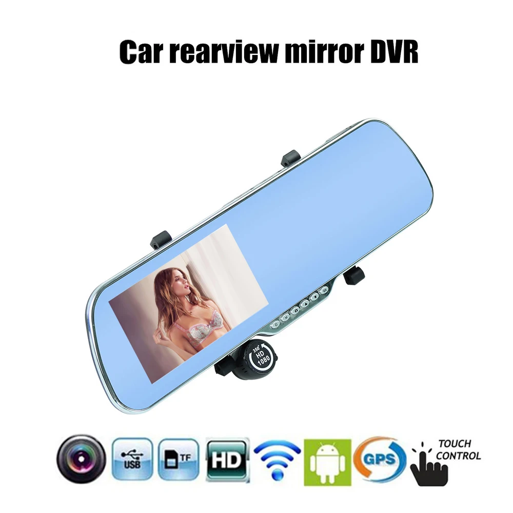 Автомобильный dvr 5 &quotAndroid камера с gps навигацией g сенсор WiFi Dash Cam зеркало заднего