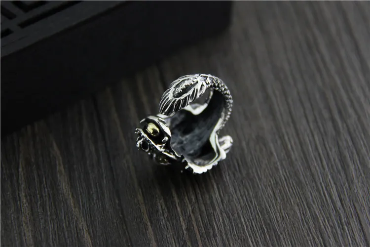Посеребренные оптовая серебр покрыл ретро кран кольцо мужская Тайский