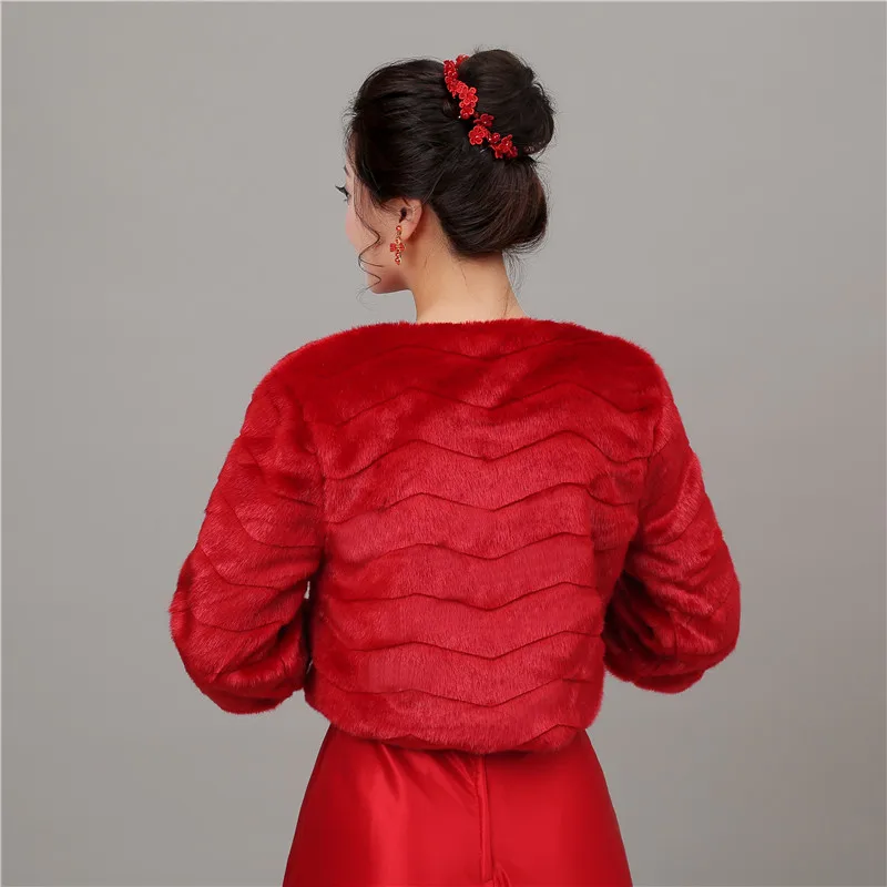 Forevergracedress настоящие фотографии красный 2018 зимний искусственный мех Свадебная