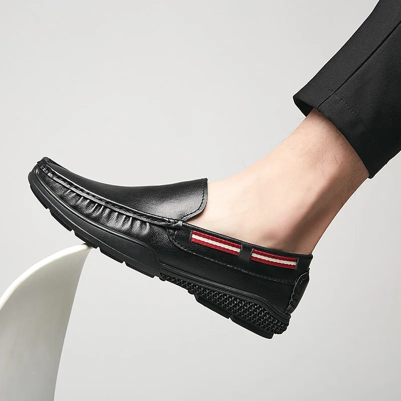 Hot Fashion Men Loafers High Quality Comfortable Lazy Shoes Brand Design Business Zapatos De Hombre Black Mens 38-44 | Обувь