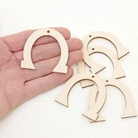 50pcs wooden horseshoe cutouts 5cm shapes wood blanks art projects craft blank tag gift diy