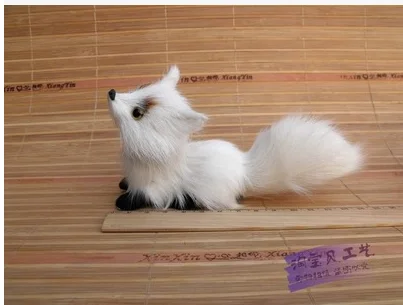 

small cute simulation fox toy polyethylene & furs natural white fox doll gift 15x6x7cm 2072