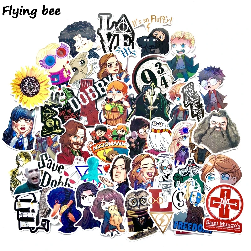 Flyingbee 53 шт. забавная Наклейка ПВХ граффити наклейка Дорожный чемодан багажная гитарная наклейка Водонепроницаемая X0244