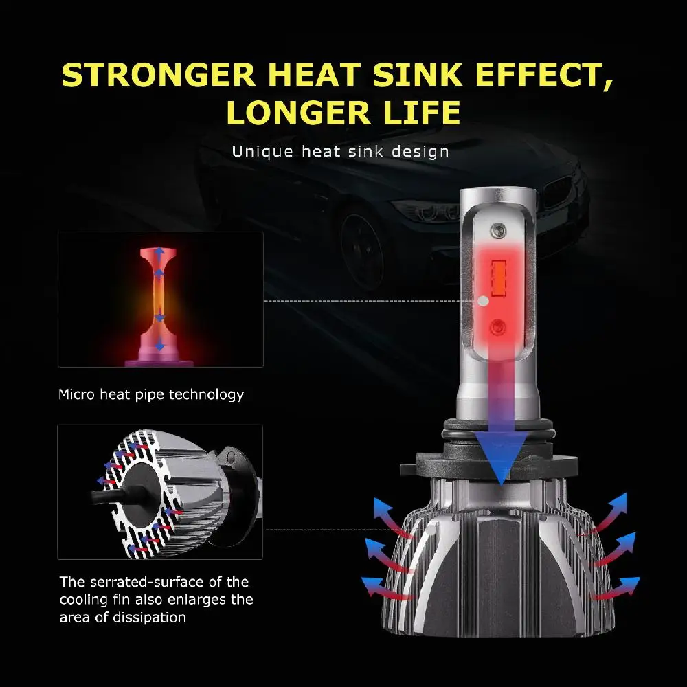 Oslamp 9006 HB4 светодиодный фары для авто 50 Вт 8000lm CSP чипы фонарь свет Светодиодная