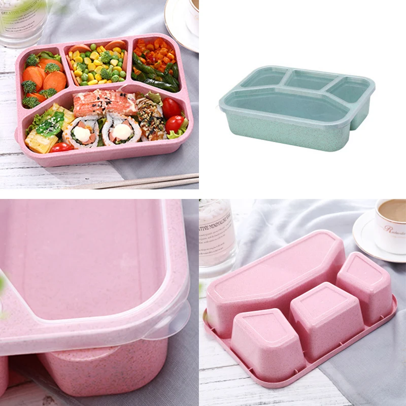 Портативный мини Ланч-бокс Bento с 4 ячейками термоконтейнеры для микроволновой