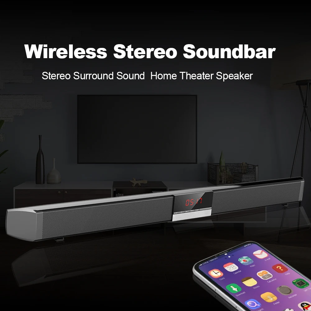 Беспроводной Bluetooth динамик SR100 Plus Саундбар для домашнего ТВ сабвуфер стерео
