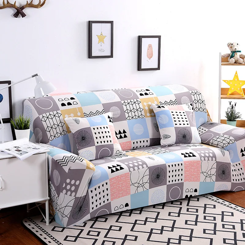

Modern Cartoon Sofa Slipcovers Tight Wrap All-inclusive Slip-resistant Elastic Cubre Sofa Towel Corner Sofa Cover Couch Cover
