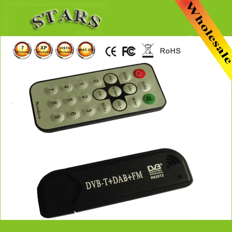 USB Smart TV Stick DVB T & RTL SDR цифровой ТВ приемник RTL2832U R820T2 тюнер + FM DAB с антенной для android