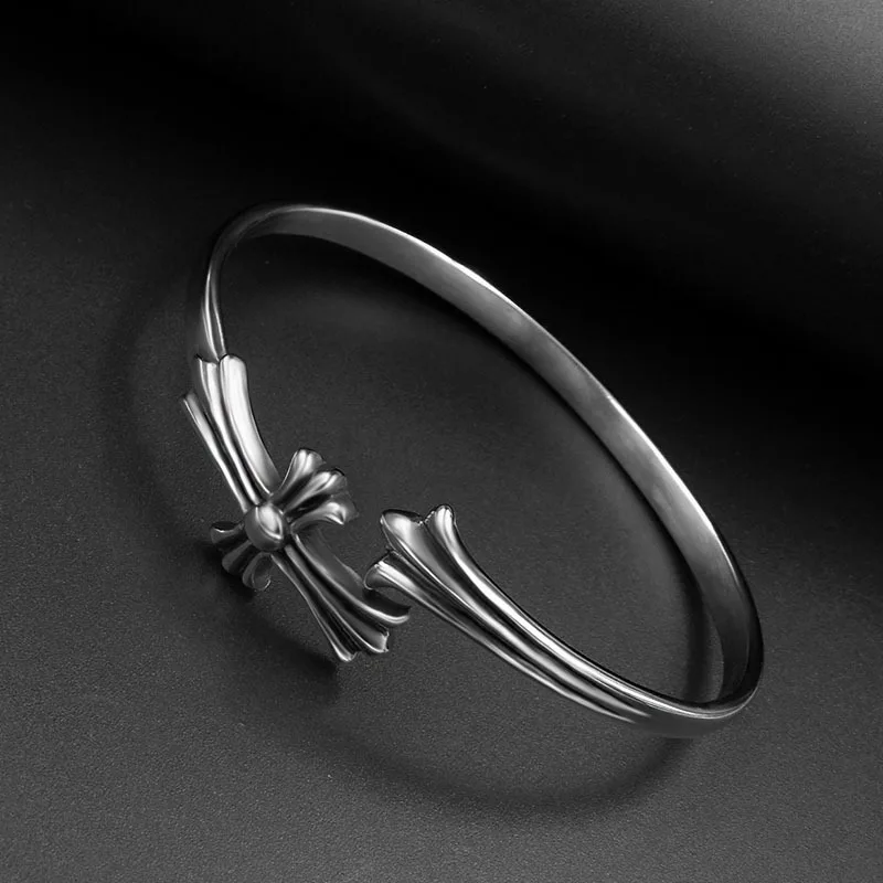 Ювелирные изделия Titanium стальной браслет кросс открытие браслет. Титан стали