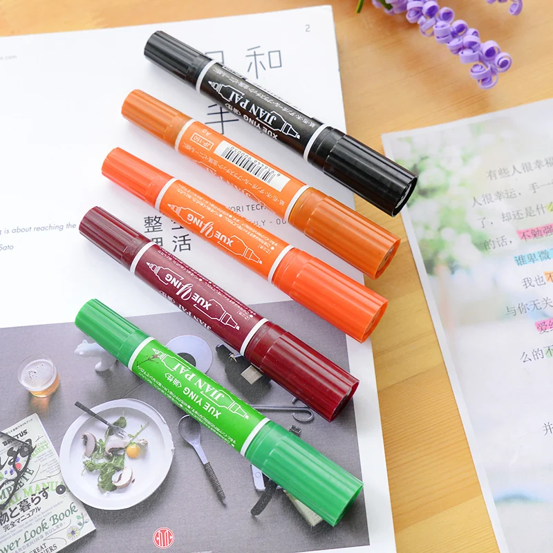 Креативные масляные маркеры Южной Кореи 12 цветов двусторонняя ручка для