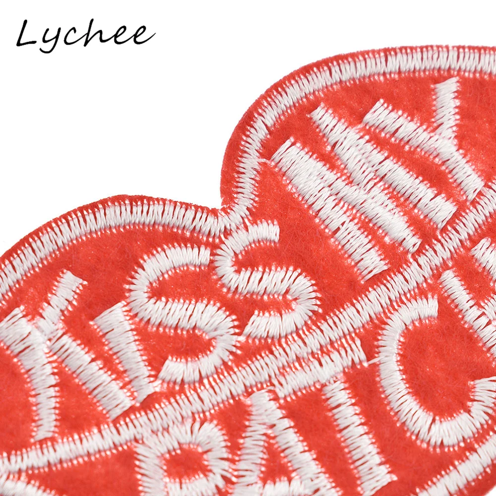 Lychee 2 шт мультфильм красные Стикеры-губы мой патч с клейкой вышивкой