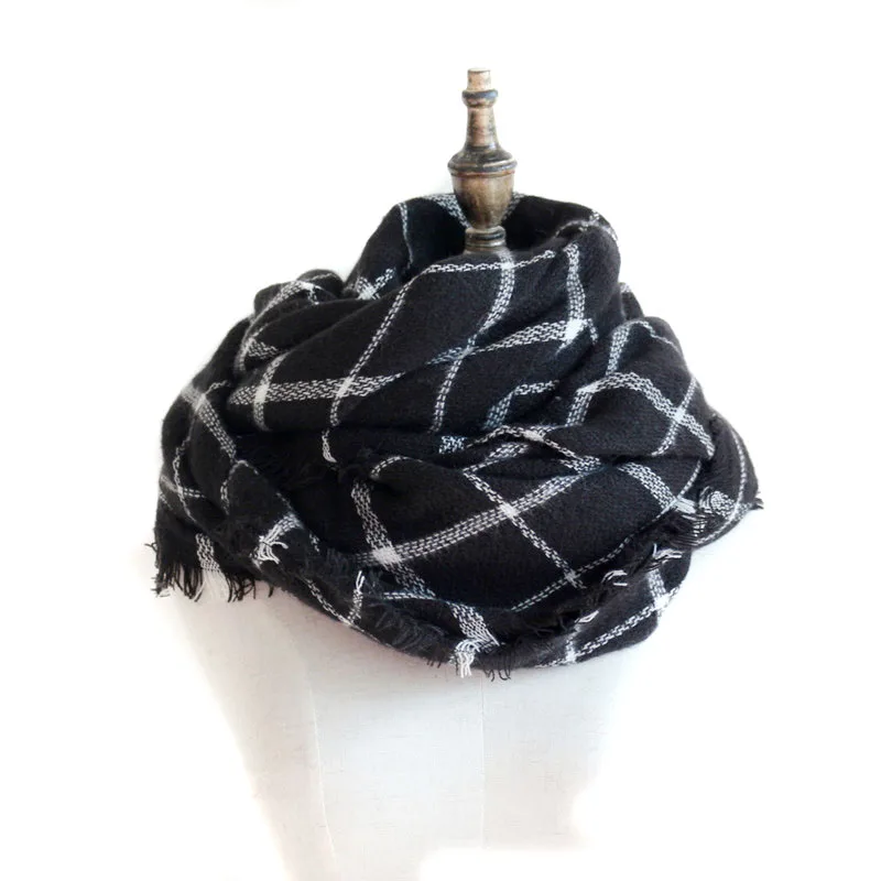 Fashion Imitation Cashmere Scarf Women Plaid Blanket Winter Autumn Designer Acrylic Basic Shawls Women's Scarves FYRFJ004 | Аксессуары