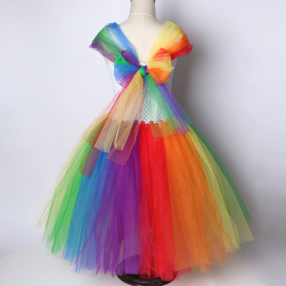 Children Girls Rainbow Tutu Dress Fancy Kids Princess Horse Party Dresses for Christmas Halloween Pony Up Costumes | Детская одежда и