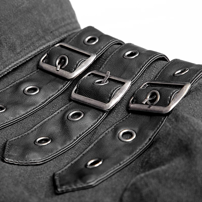 Punk Rave Rock Steampunk Fashion Men T-shirt Casual Balanced Pocket Short Sleeve Summer Denim Tops | Мужская одежда