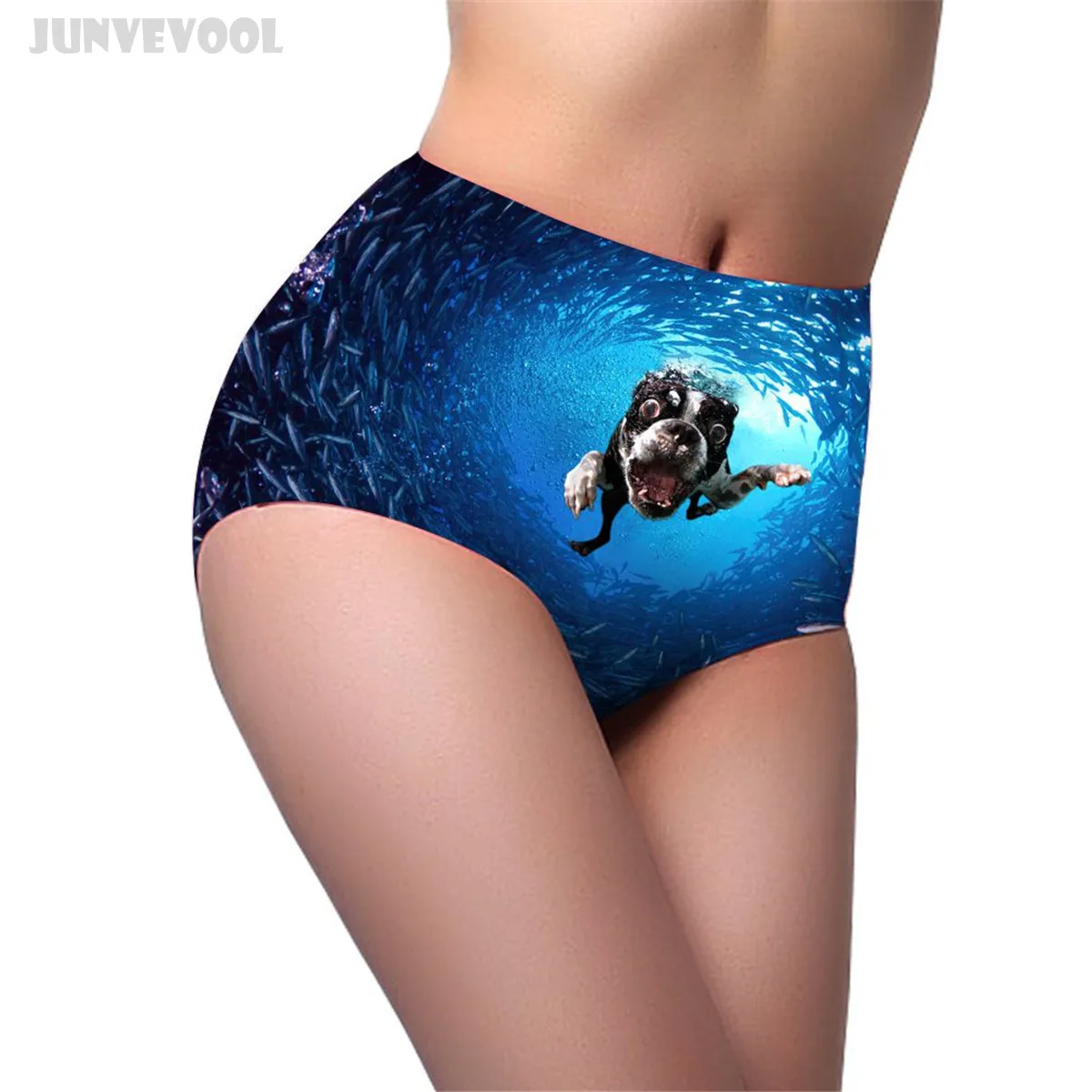 Нижнее белье для высокой талии с животным принтом Для женщин трусики Лидер