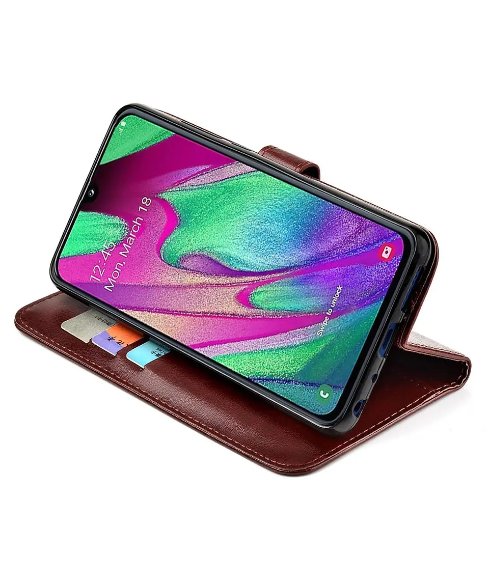 Роскошный кожаный чехол-книжка для samsung Galaxy A40, чехол-накладка на заднюю панель, чехол для телефона samsung A40 A 40 A405 A405F SM-A405F